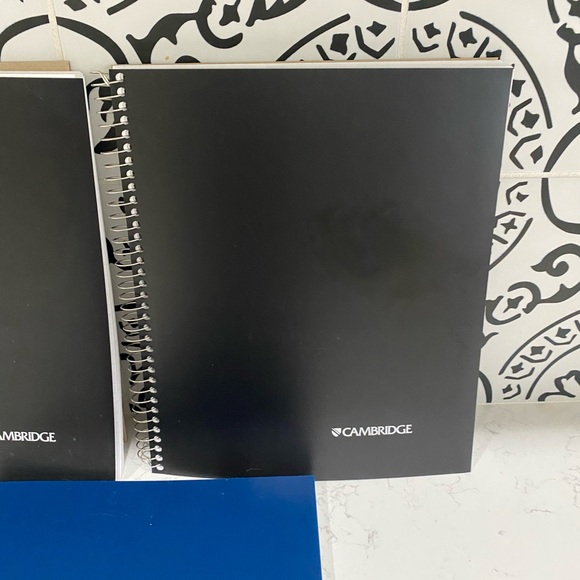 New Lot of 3 Business Wirebound Notebooks Mead Cambridge 2 Black 1 Blue - Picture 3 of 4